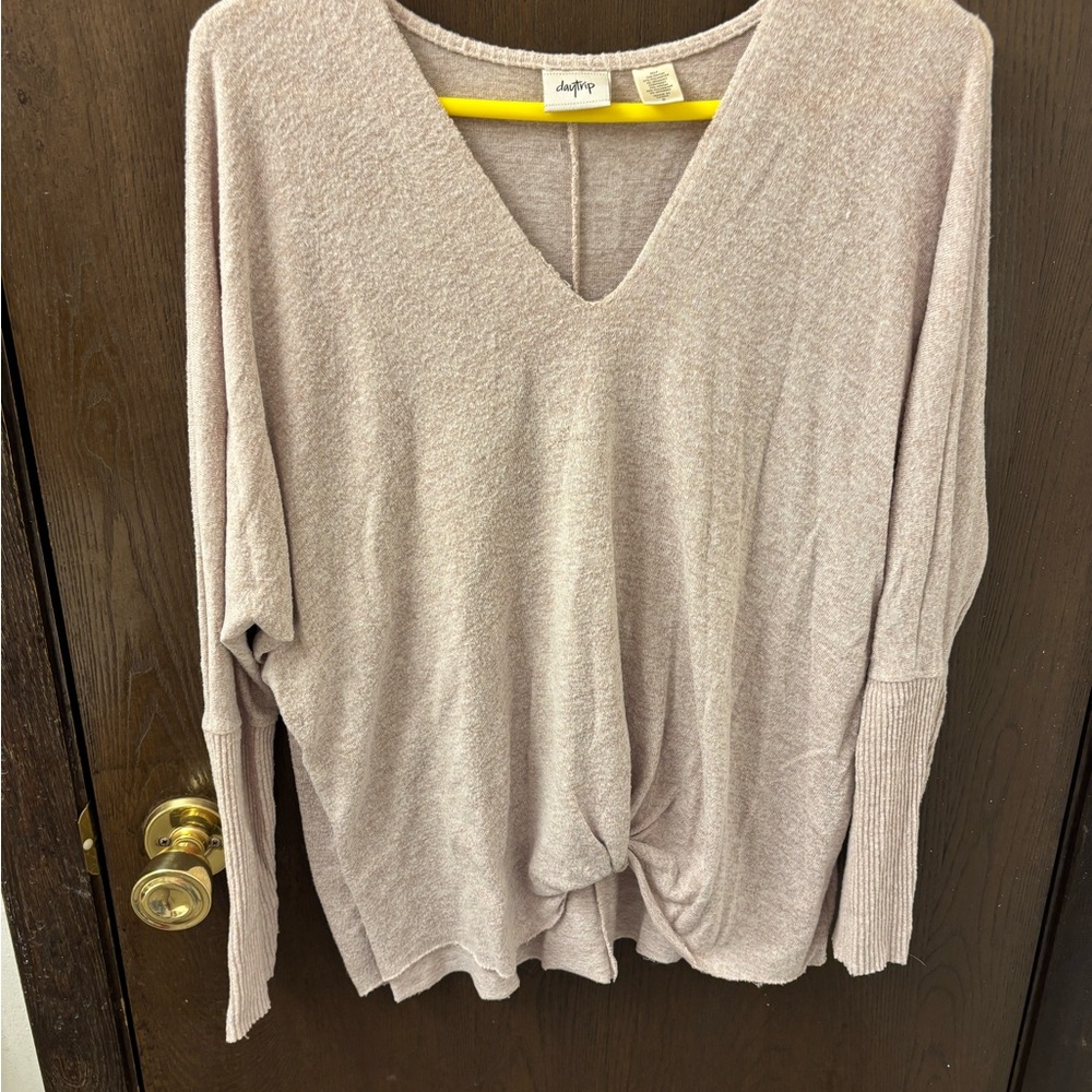 Daytrip V-Neck Sweater in Soft Beige